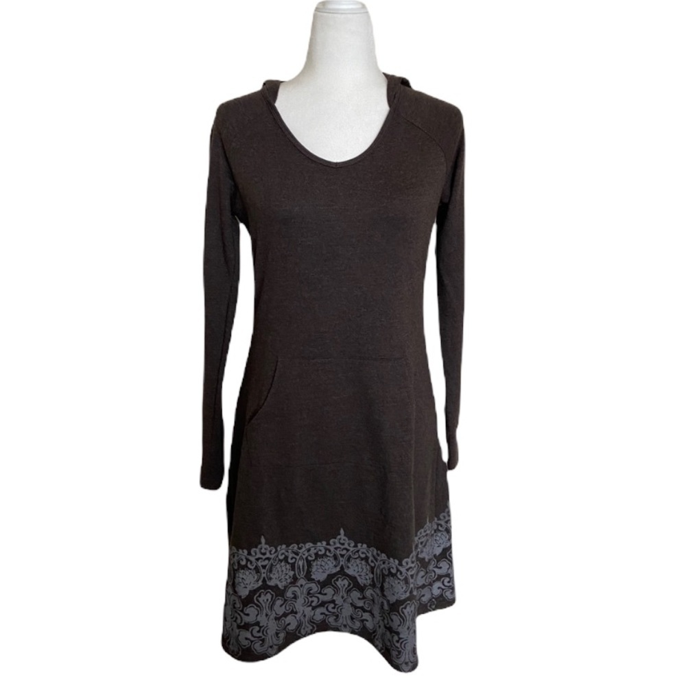 Lola By AFG Brown Tunic Hooded Dress